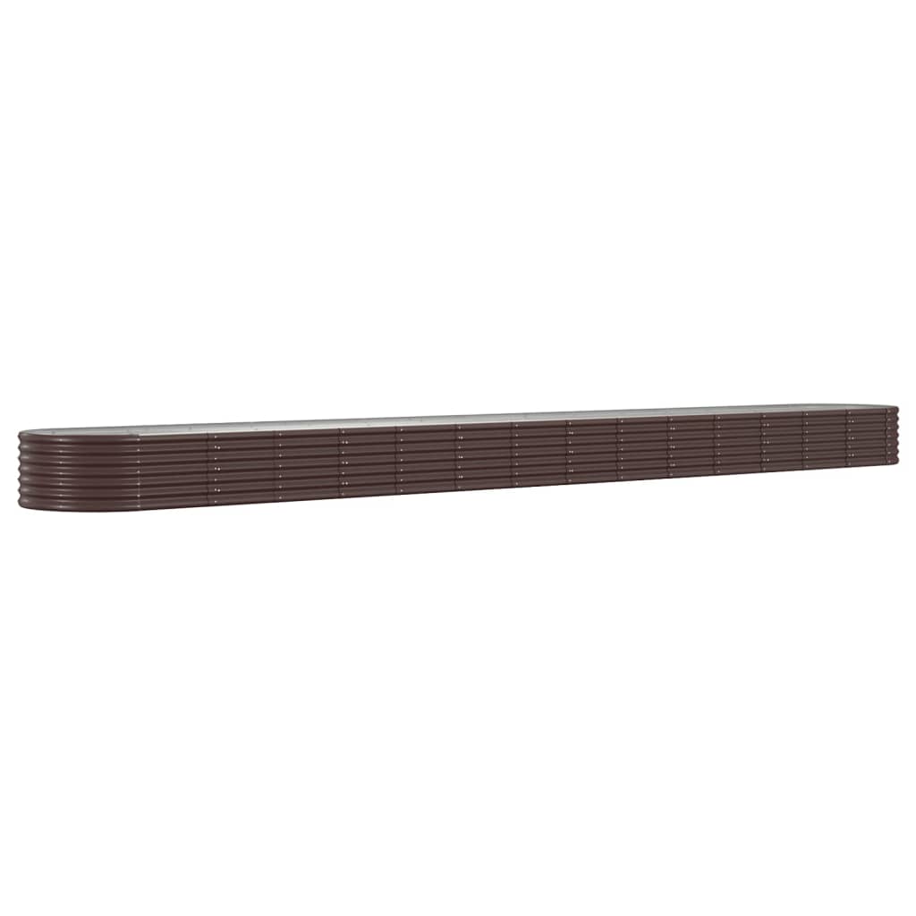 vidaXL Garden Raised Bed | Brown | Powder-coated steel | Large | Durable