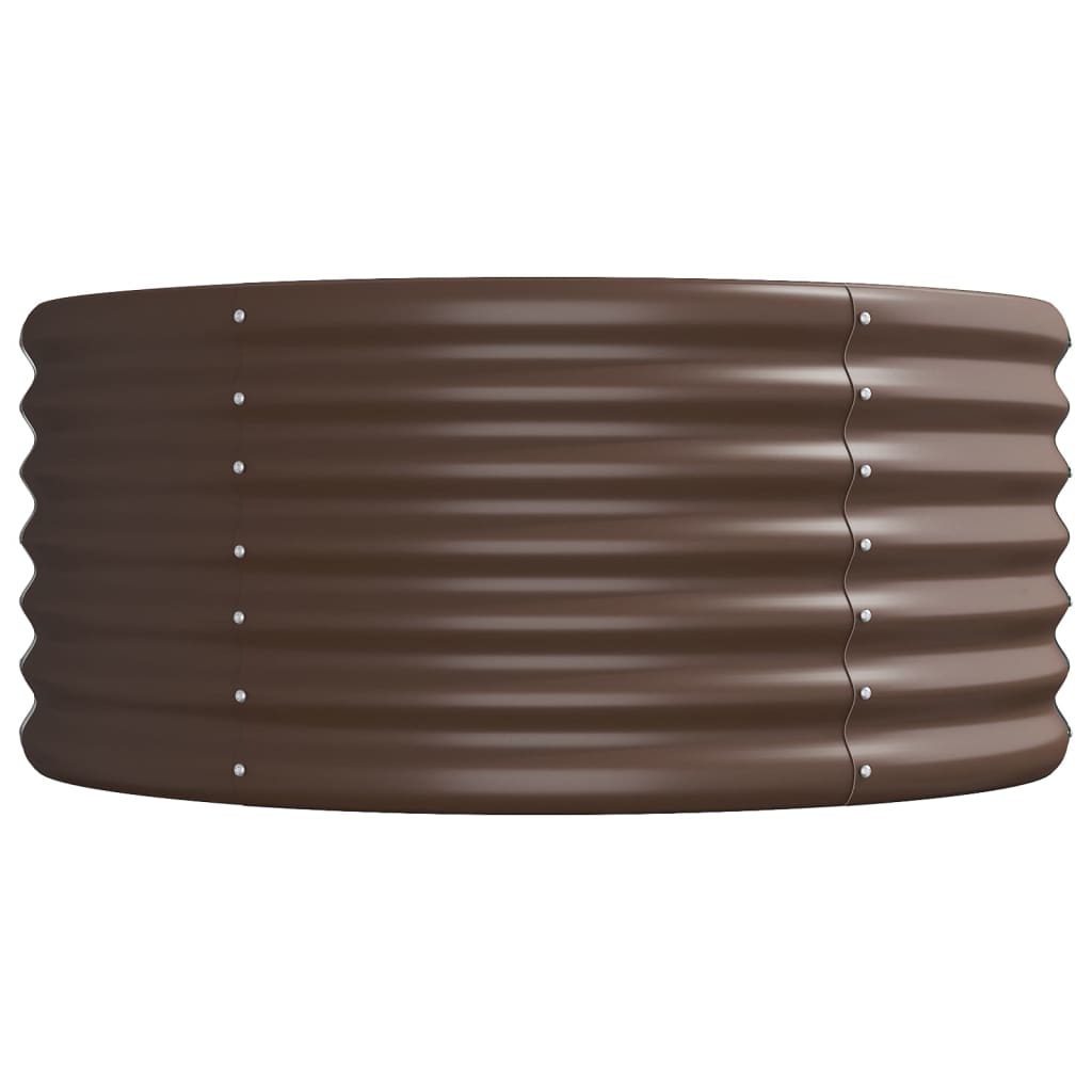 vidaXL Garden Raised Bed | Brown | Powder-coated steel | Large | Durable