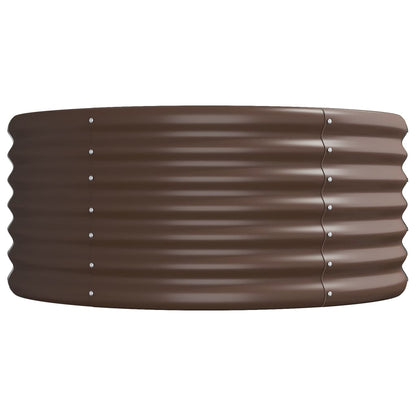 vidaXL Garden Raised Bed | Brown | Powder-coated steel | Large | Durable
