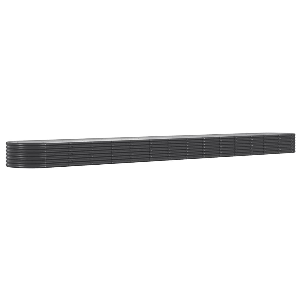 vidaXL Garden Raised Bed | Anthracite | Powder-coated Steel | Large | Durable