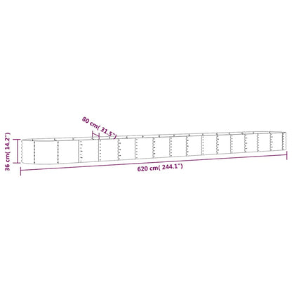vidaXL Garden Raised Bed | Anthracite | Powder-coated Steel | Large | Durable