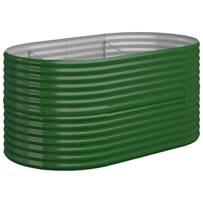 vidaXL Garden Raised Bed | Green | Powder-coated steel | Standard | Durable