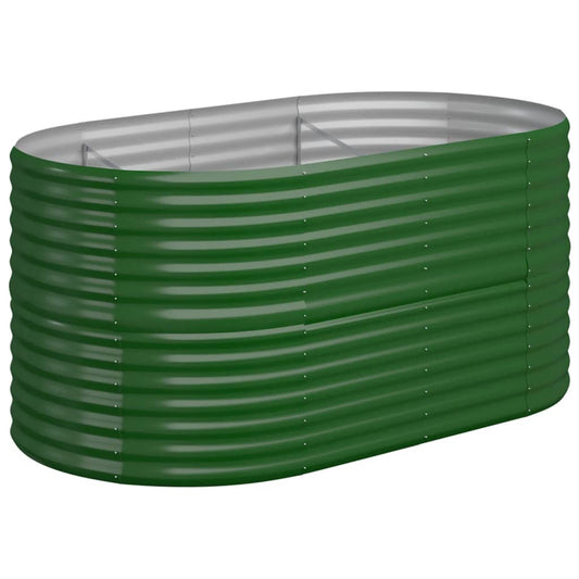 vidaXL Garden Raised Bed | Green | Powder-coated steel | Standard | Durable