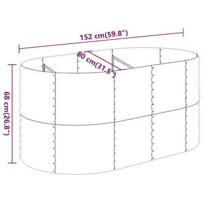 vidaXL Garden Raised Bed | Green | Powder-coated steel | Standard | Durable