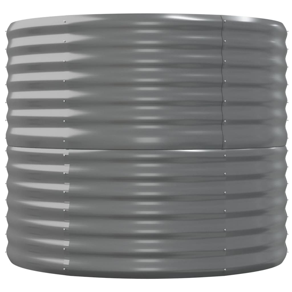vidaXL Garden Raised Bed | Grey | Powder-coated steel | Large | Durable