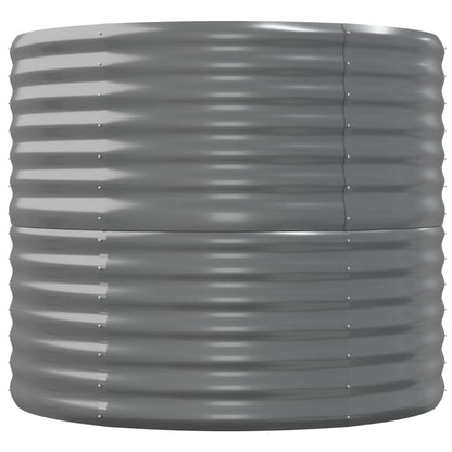 vidaXL Garden Raised Bed | Grey | Powder-coated steel | Large | Durable