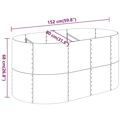 vidaXL Garden Raised Bed Galvanised Steel 152x80x68 cm Brown