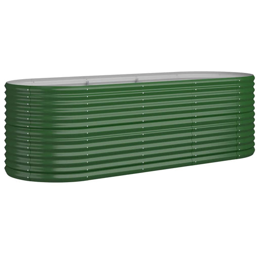 vidaXL Garden Raised Bed | Green | Powder-coated steel | Extra Large | Tough