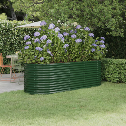 vidaXL Garden Raised Bed | Green | Powder-coated steel | Extra Large | Tough
