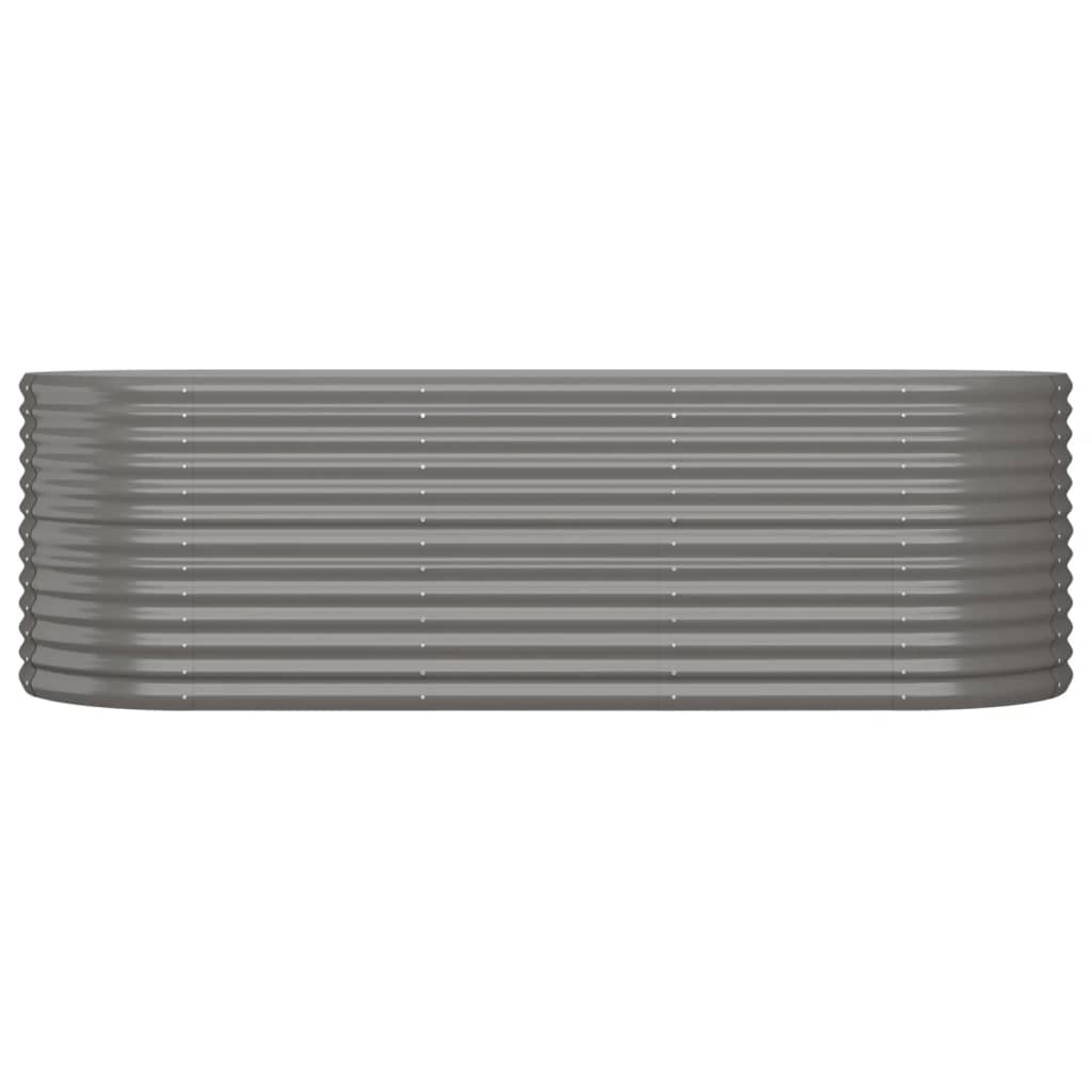vidaXL Garden Raised Bed | Grey | Powder-coated steel | Large | Durable