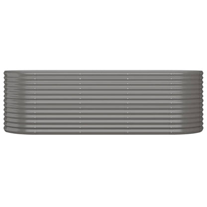vidaXL Garden Raised Bed | Grey | Powder-coated steel | Large | Durable