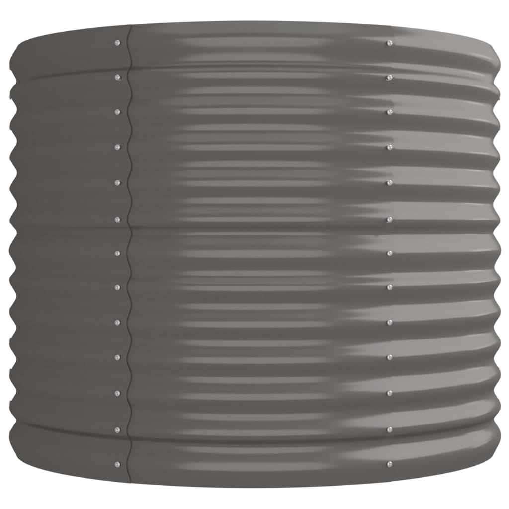 vidaXL Garden Raised Bed | Grey | Powder-coated steel | Large | Durable