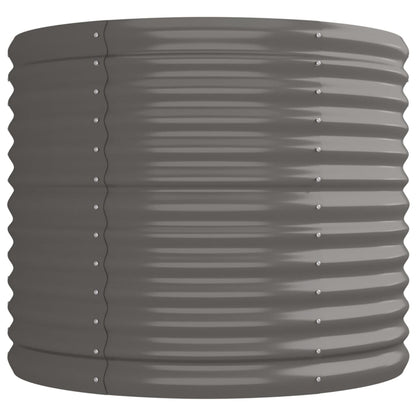 vidaXL Garden Raised Bed | Grey | Powder-coated steel | Large | Durable
