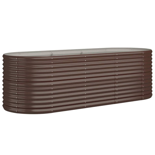 vidaXL Garden Raised Bed | Brown | Powder-coated steel | Large