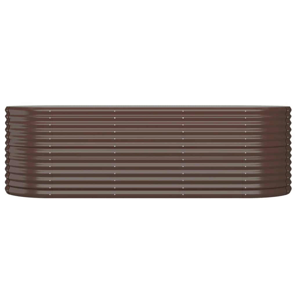 vidaXL Garden Raised Bed | Brown | Powder-coated steel | Large
