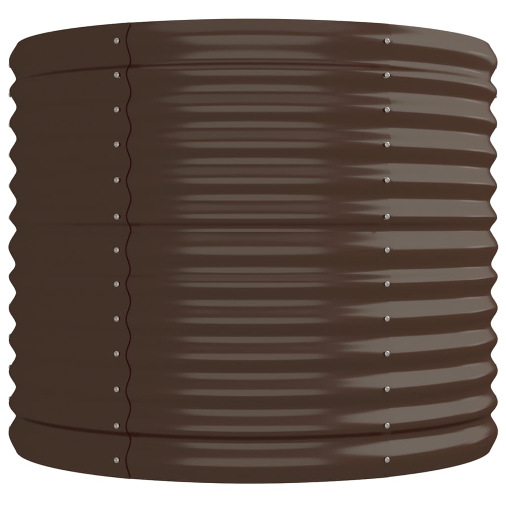 vidaXL Garden Raised Bed | Brown | Powder-coated steel | Large