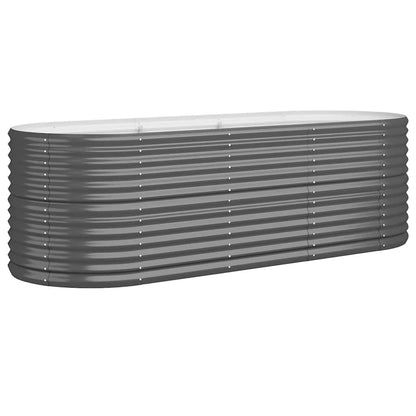 vidaXL Garden Raised Bed | Anthracite | Powder-coated steel | Large |  Durable