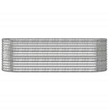 vidaXL Garden Raised Bed Galvanised Steel 224x80x68 cm Silver