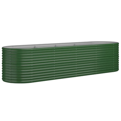 vidaXL Garden Raised Bed | Green | Powder-coated steel | Large | Durable