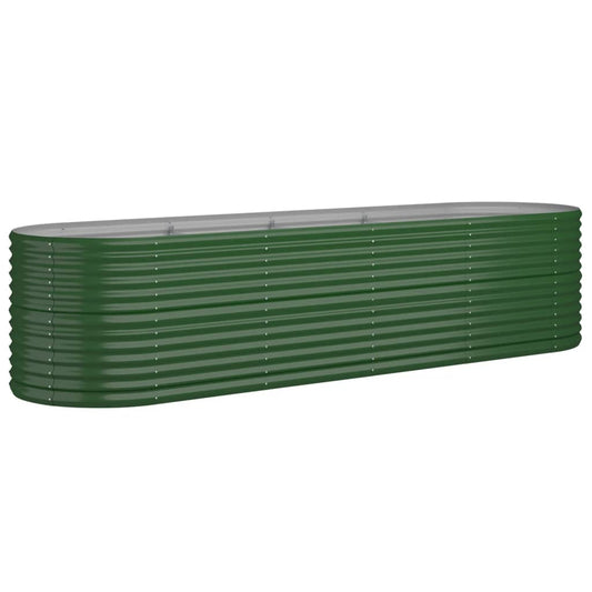 vidaXL Garden Raised Bed | Green | Powder-coated steel | Large | Durable