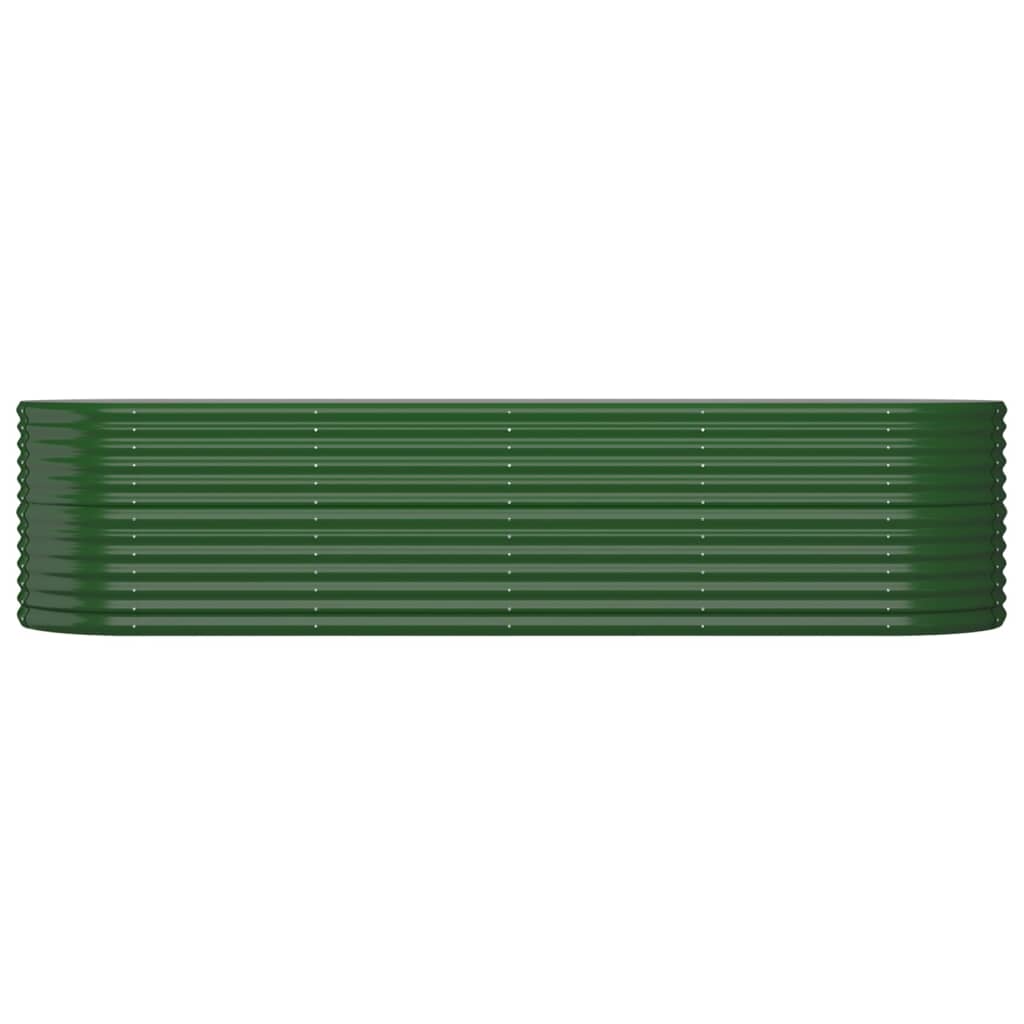 vidaXL Garden Raised Bed | Green | Powder-coated steel | Large | Durable