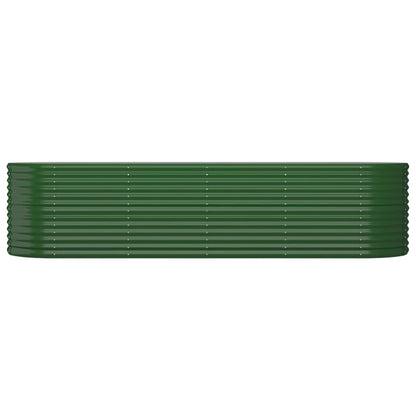 vidaXL Garden Raised Bed | Green | Powder-coated steel | Large | Durable