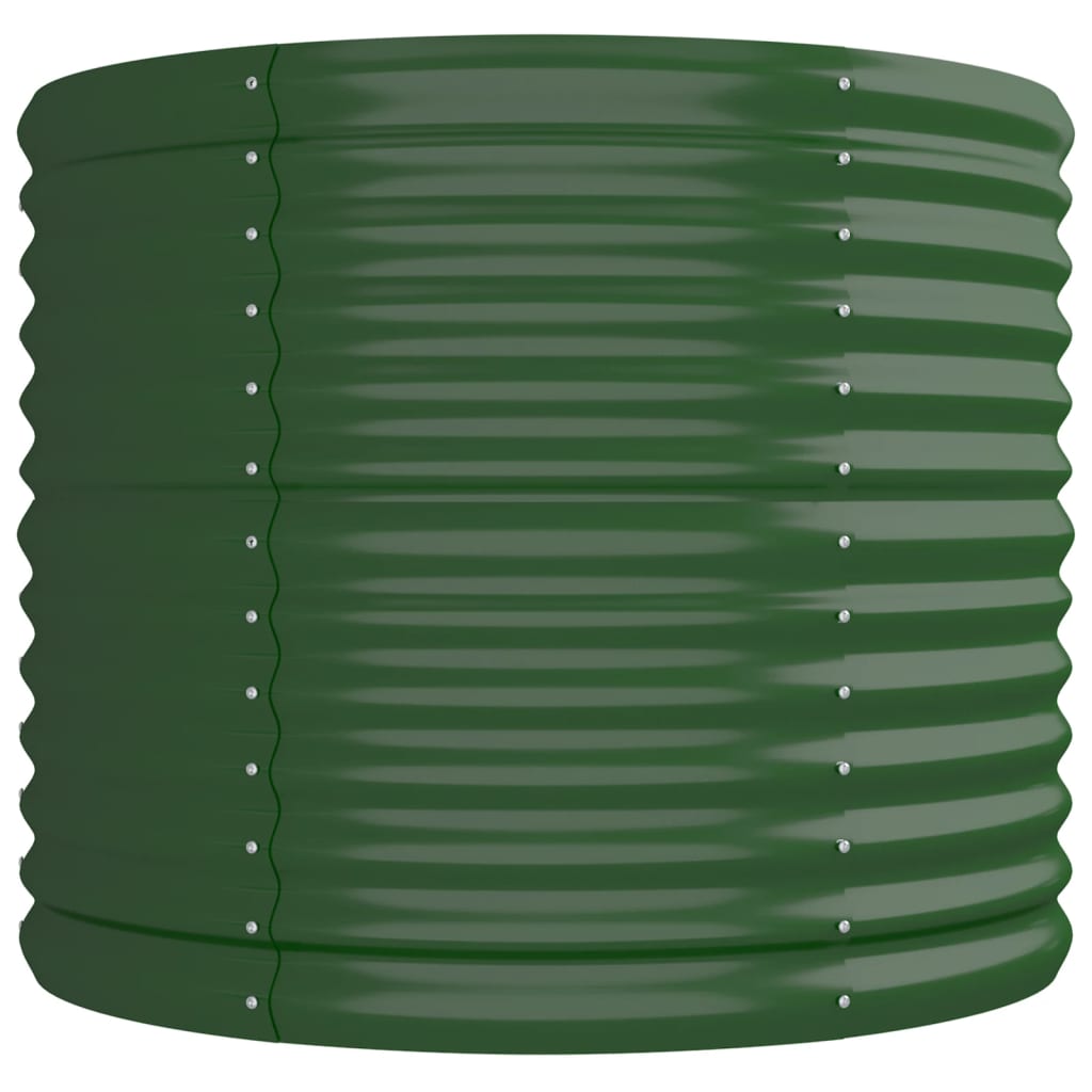 vidaXL Garden Raised Bed | Green | Powder-coated steel | Large | Durable