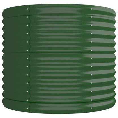 vidaXL Garden Raised Bed | Green | Powder-coated steel | Large | Durable
