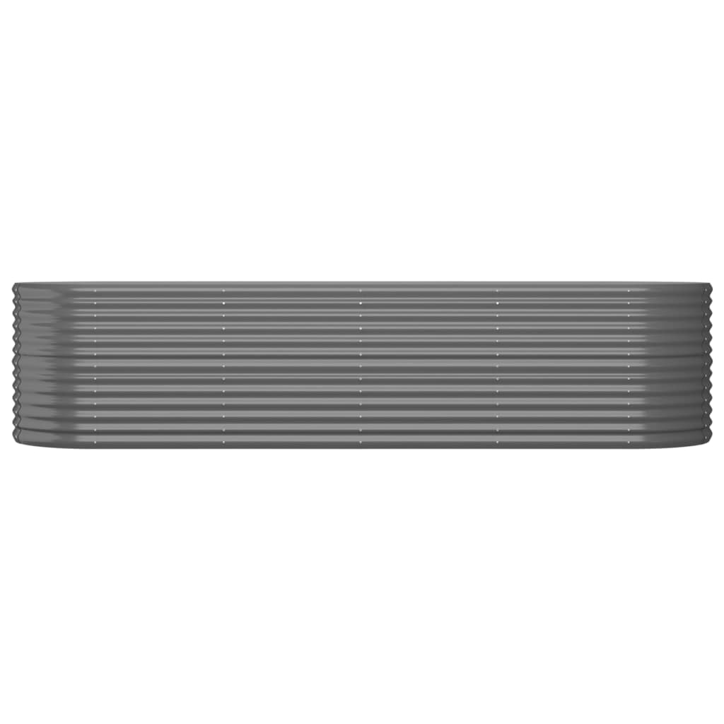 vidaXL Garden Raised Bed | Grey | Powder-coated steel | Large |  Durable