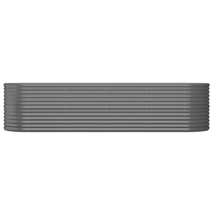 vidaXL Garden Raised Bed | Grey | Powder-coated steel | Large |  Durable
