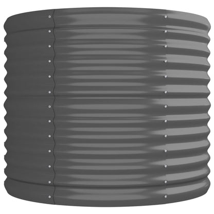 vidaXL Garden Raised Bed | Grey | Powder-coated steel | Large |  Durable