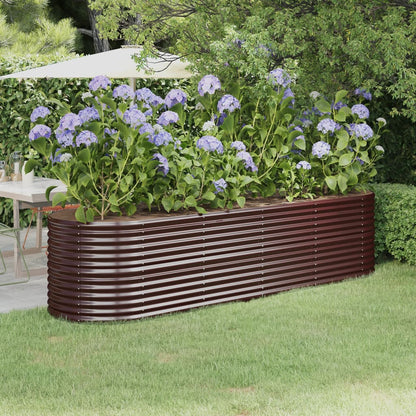vidaXL Garden Raised Bed Galvanised Steel 296x80x68 cm Brown