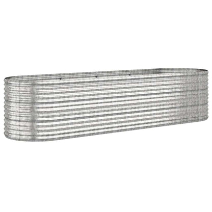vidaXL Garden Raised Bed Galvanised Steel 296x80x68 cm Silver