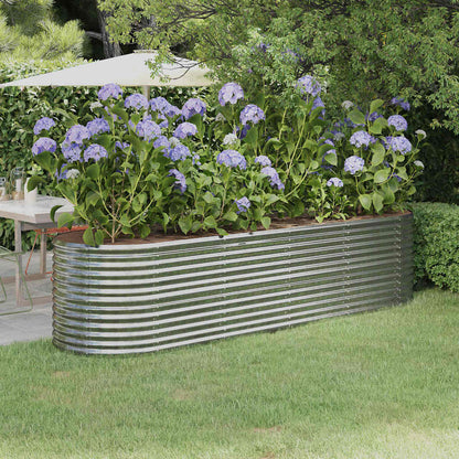 vidaXL Garden Raised Bed Galvanised Steel 296x80x68 cm Silver