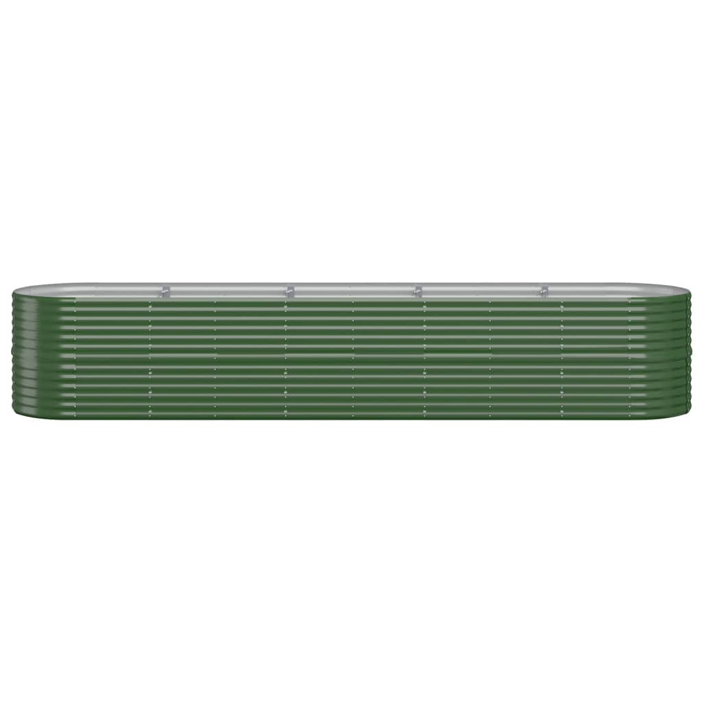 vidaXL Garden Raised Bed Galvanised Steel 368x80x68 cm Green