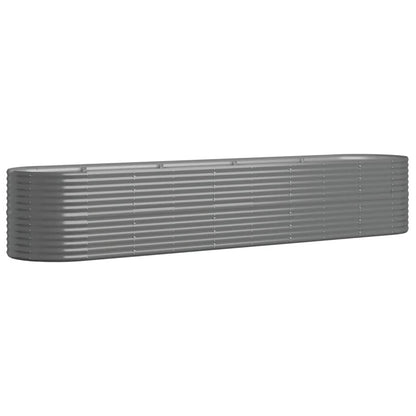 vidaXL Garden Raised Bed Galvanised Steel 368x80x68 cm Grey