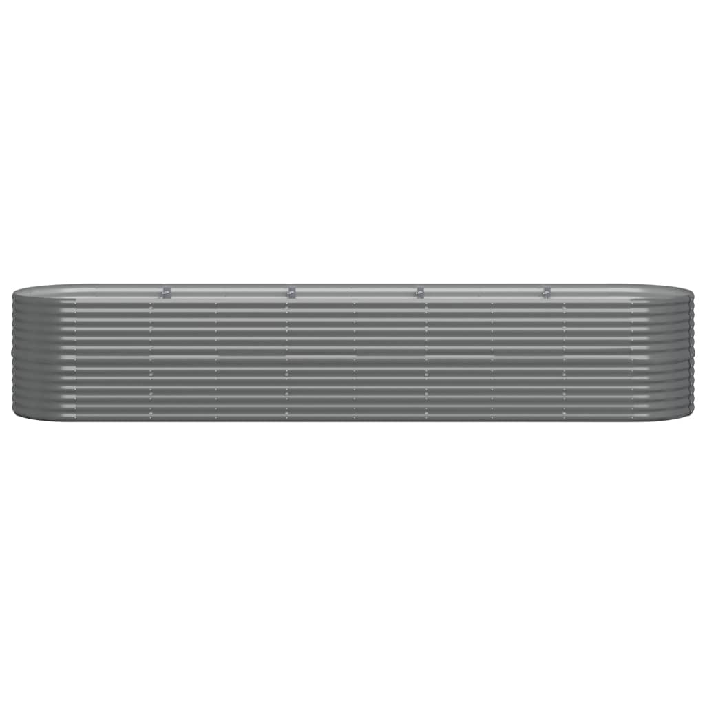 vidaXL Garden Raised Bed Galvanised Steel 368x80x68 cm Grey