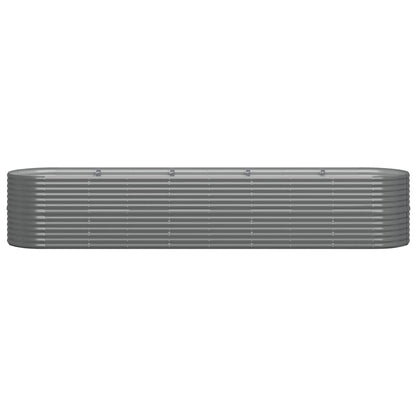 vidaXL Garden Raised Bed Galvanised Steel 368x80x68 cm Grey