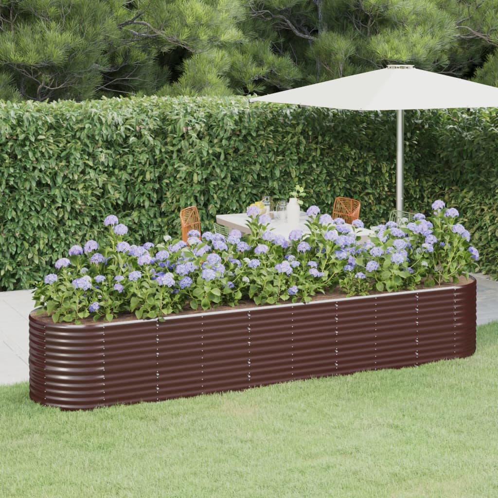 vidaXL Garden Raised Bed Galvanised Steel 368x80x68 cm Brown