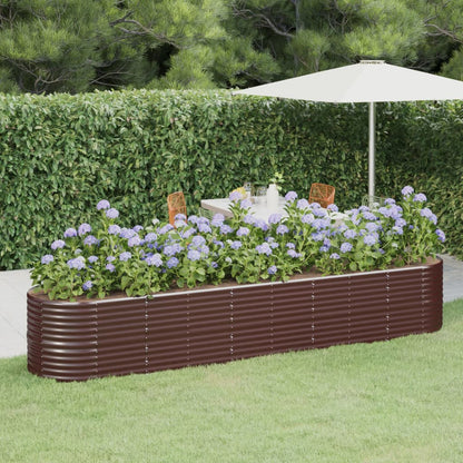 vidaXL Garden Raised Bed Galvanised Steel 368x80x68 cm Brown