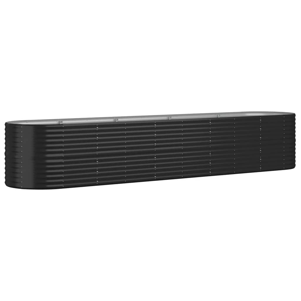 vidaXL Garden Raised Bed Galvanised Steel 368x80x68 cm Anthracite