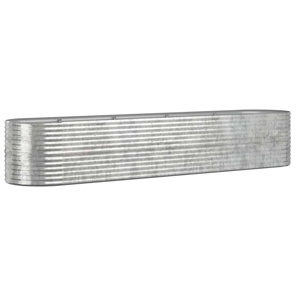 vidaXL Garden Raised Bed Galvanised Steel 368x80x68 cm Silver