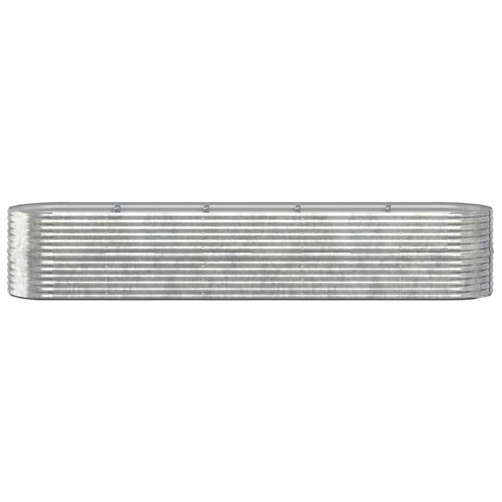 vidaXL Garden Raised Bed Galvanised Steel 368x80x68 cm Silver
