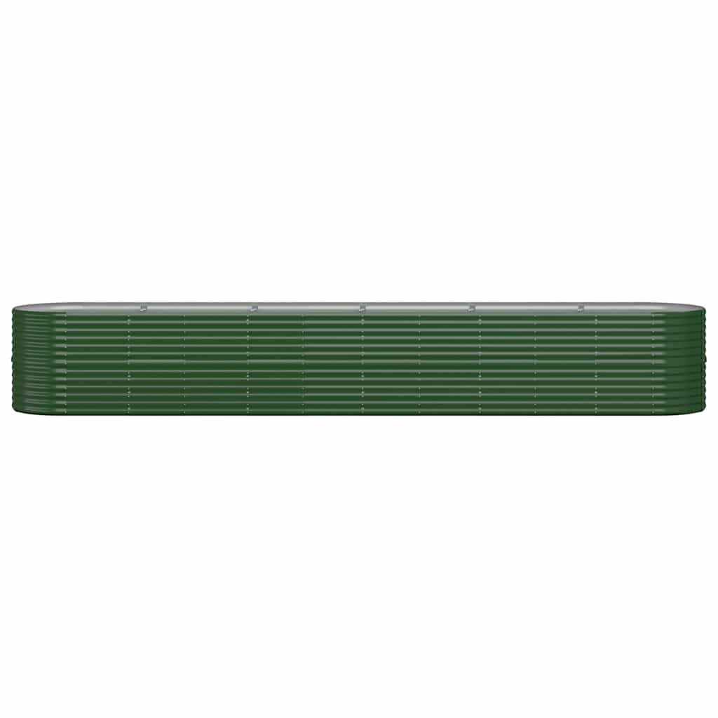 vidaXL Garden Raised Bed Galvanised Steel 440x80x68 cm Green