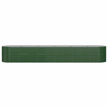 vidaXL Garden Raised Bed Galvanised Steel 440x80x68 cm Green