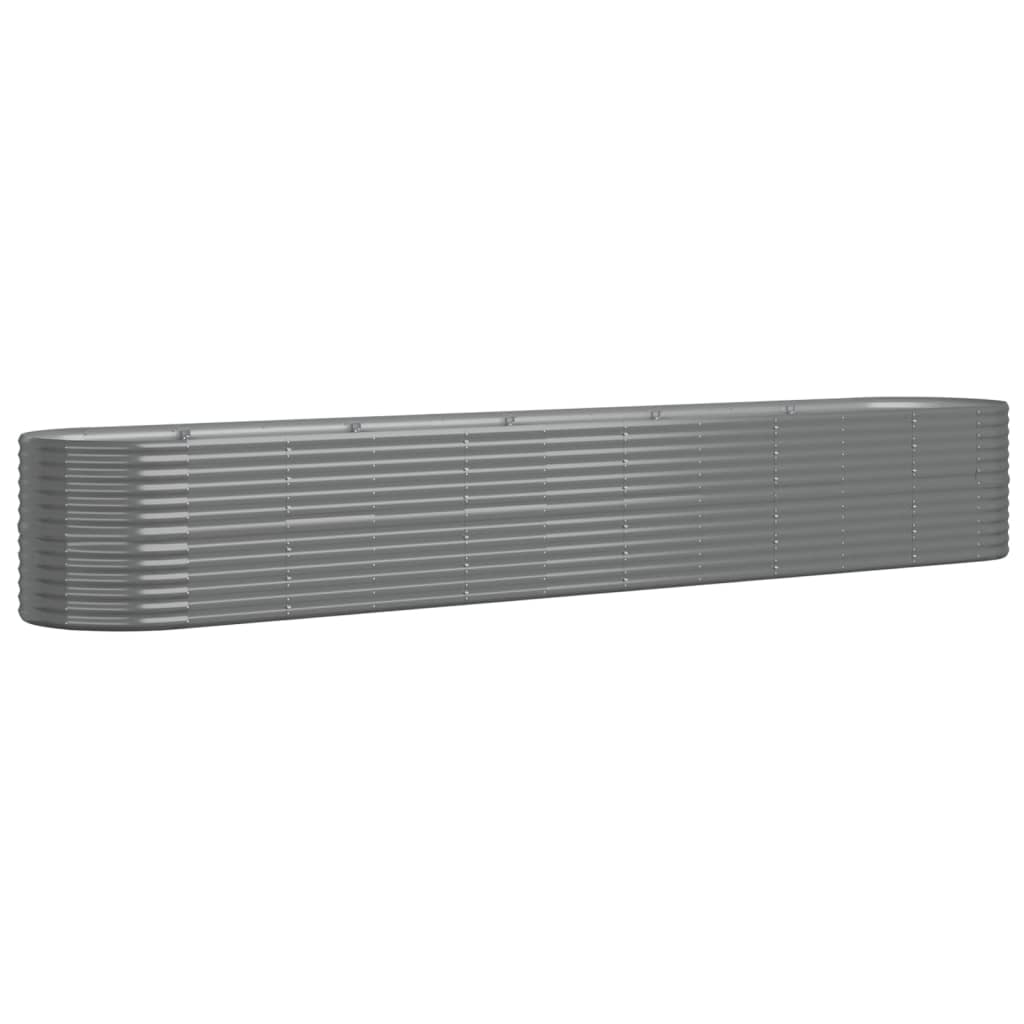 vidaXL Garden Raised Bed Galvanised Steel 440x80x68 cm Grey
