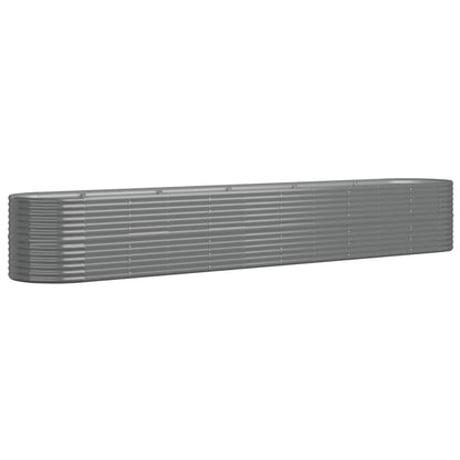 vidaXL Garden Raised Bed Galvanised Steel 440x80x68 cm Grey