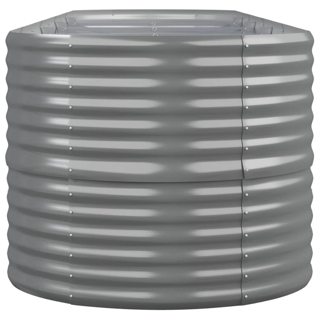 vidaXL Garden Raised Bed Galvanised Steel 440x80x68 cm Grey