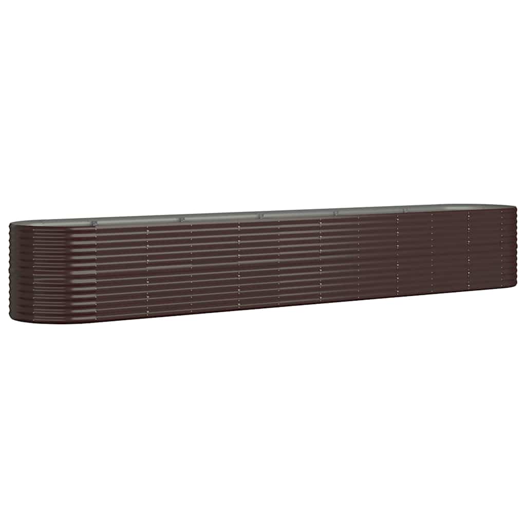 vidaXL Garden Raised Bed | Brown | Powder-coated Steel | Large | Durable