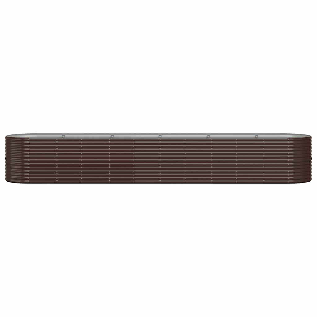vidaXL Garden Raised Bed | Brown | Powder-coated Steel | Large | Durable
